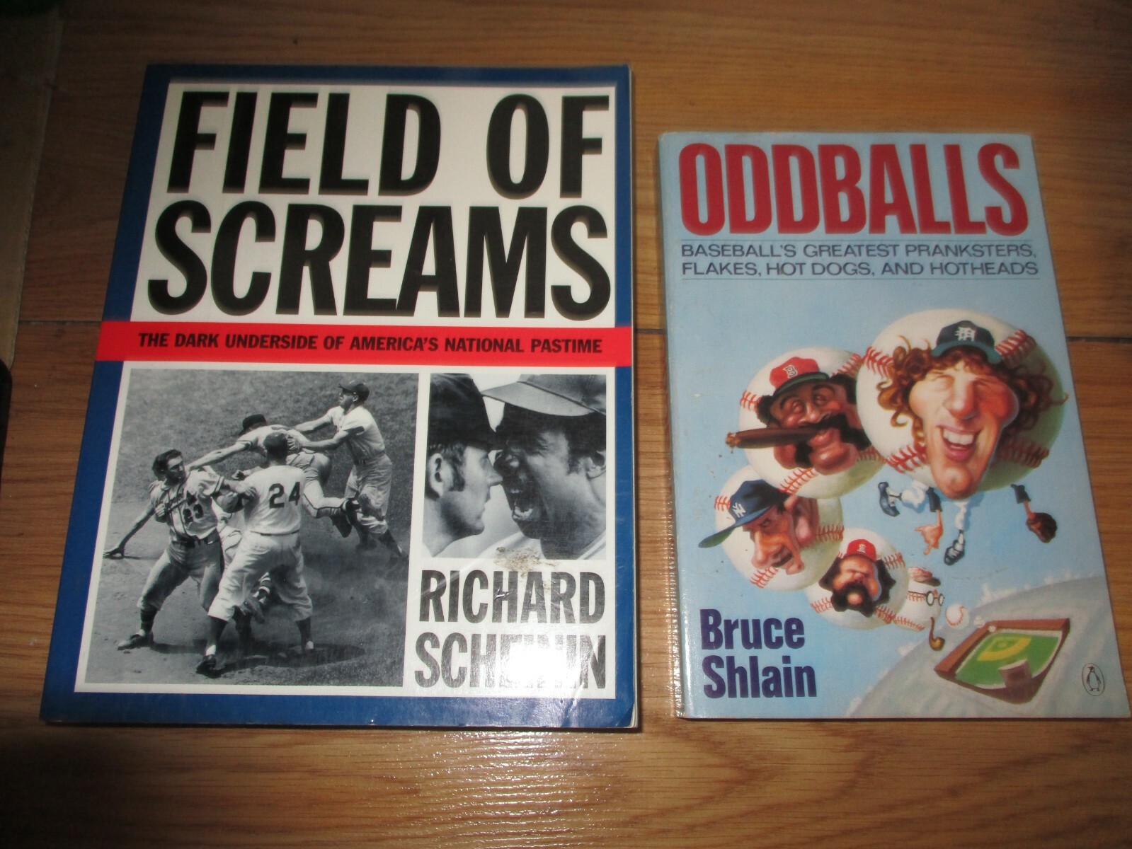 2 OFF BEAT BASEBALL BOOKS ODDBALLS & FIELD OF SCREAMS~BOTH EXCELLENT CONDITION