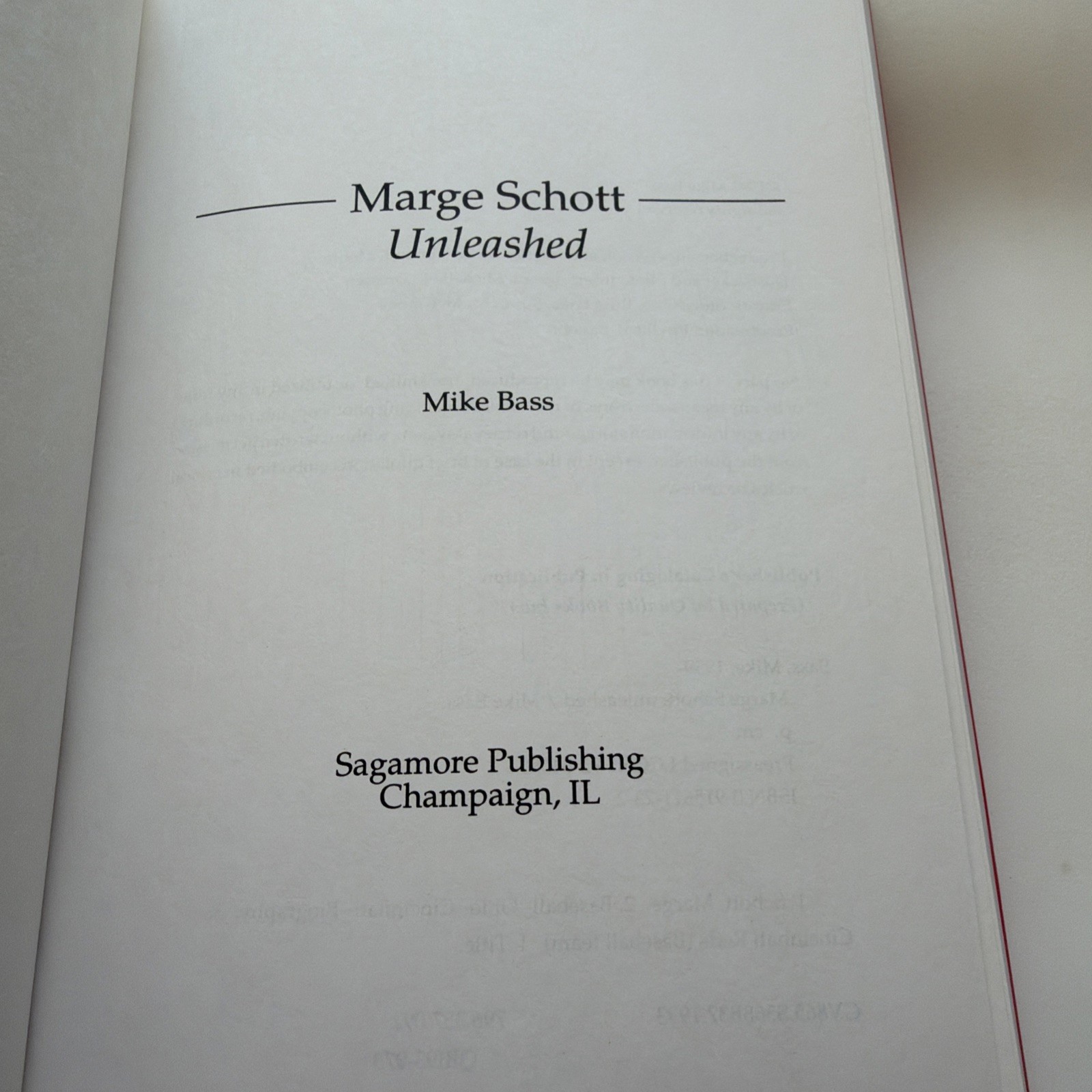 Marge Schott Unleashed Mike Bass 1993 1st Edition HC DJ Cincinnati Reds MLB