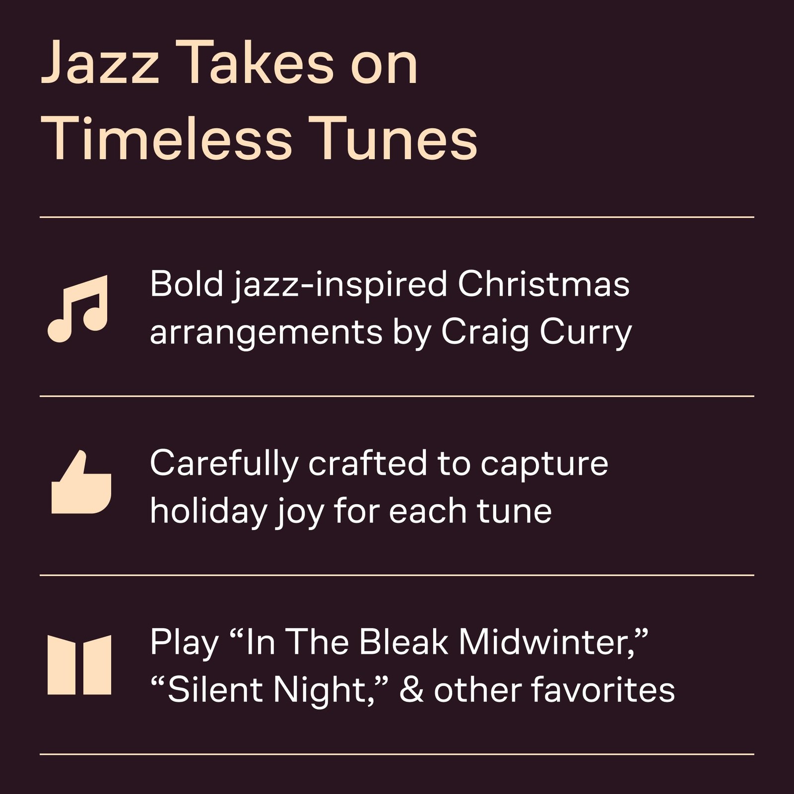 Christmas Jazz for Solo Piano | 8 Spicy Settings for Craig Curry | Holiday Ja…