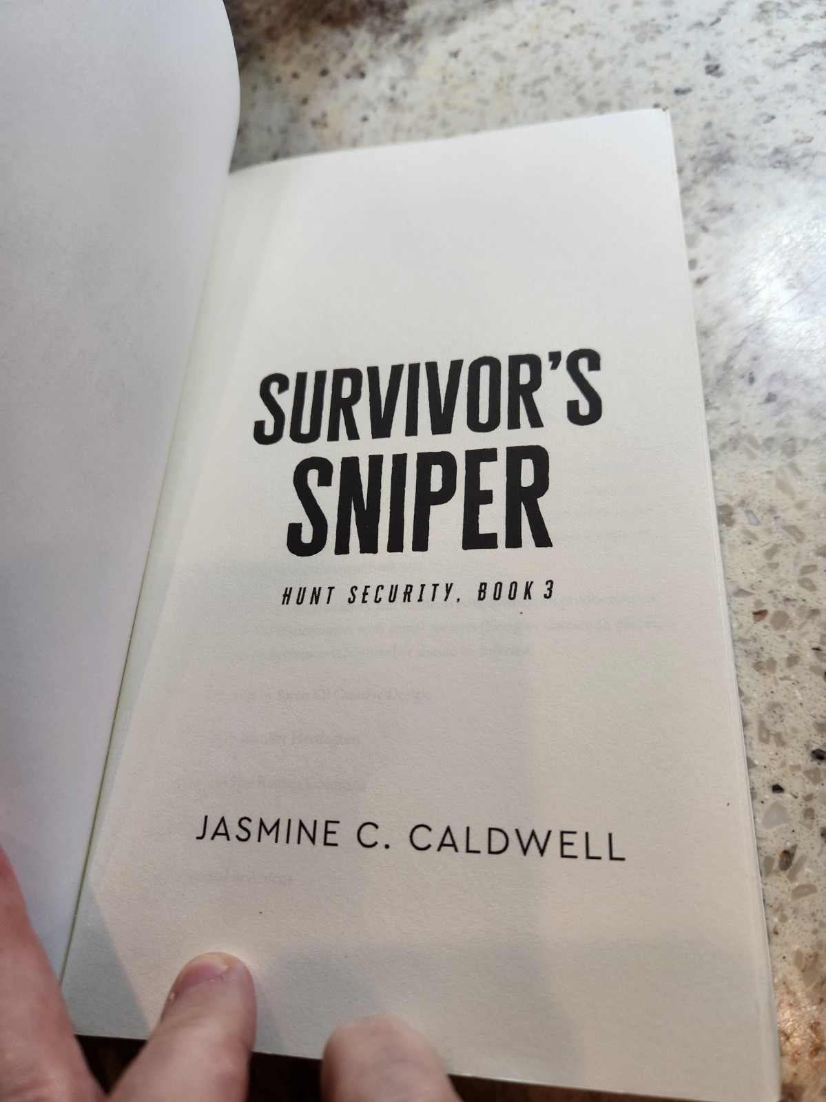 Survivor&rsquo;s Sniper by Jasmine C. Caldwell (2024, Trade PB) Hunt Security #3