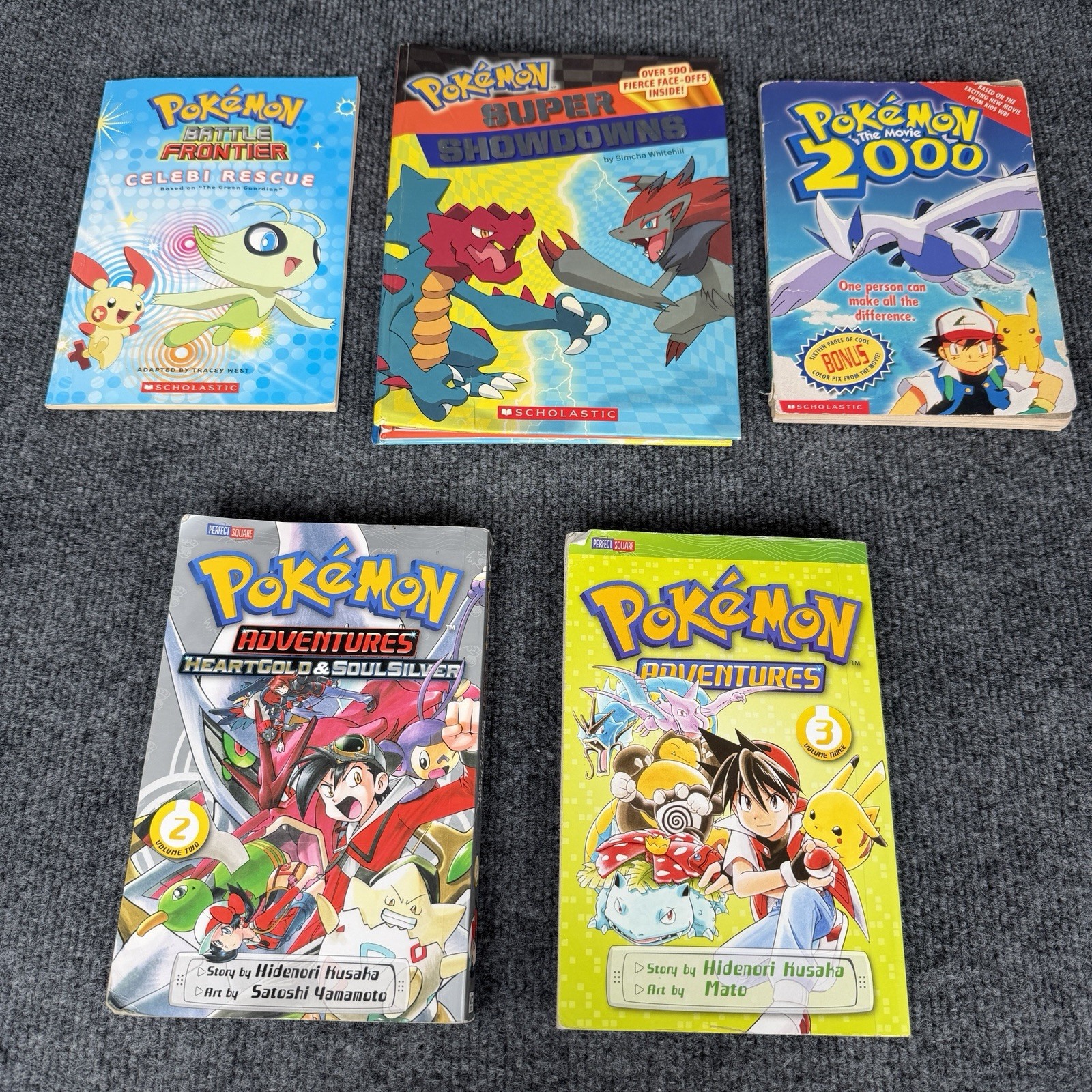Pokemon Books Lot Of 5 Scholastic And Adventures Volumes 2 & 3 Dated 2000&rsquo;s