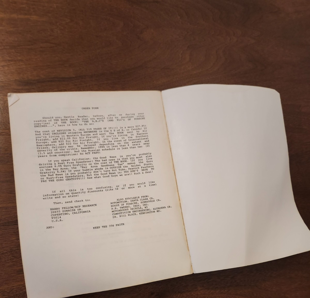 The ABC&rsquo;s (and 912&rsquo;s) of Porsche Engines, Third Edition, Harry Pellow 912 356