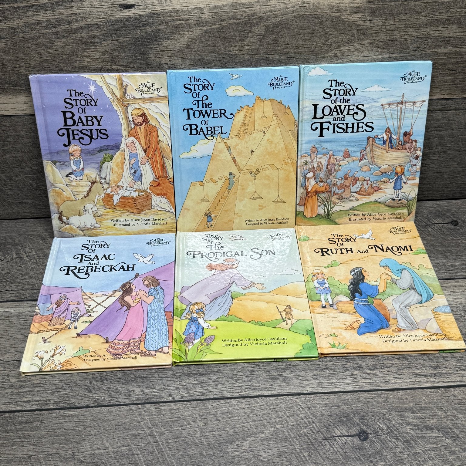 Lot of 6 An Alice in Bibleland Storybook HC Books Davidson Marshall 1980&rsquo;s