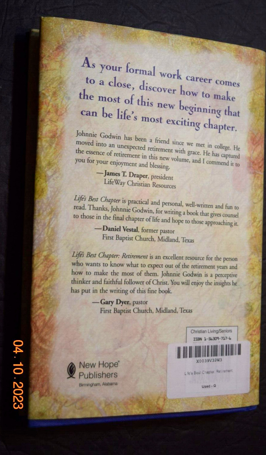 « LIFE&rsquo;S BEST CHAPTER – Exciting Retirement, » by JC Godwin, 241 Pages, (c) 2004
