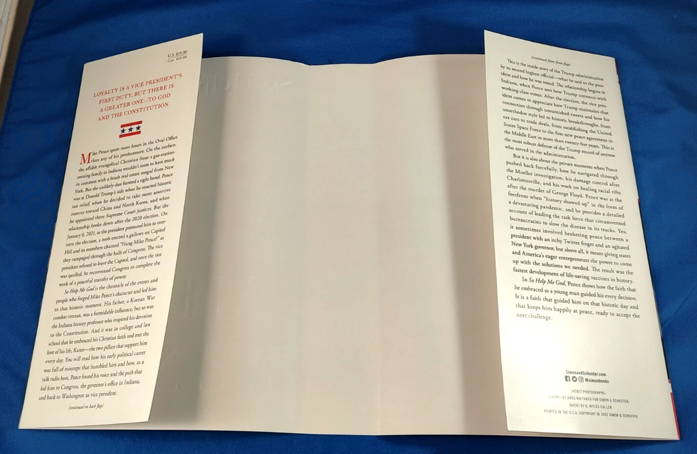 So Help Me God by Mike Pence Signed HC/DJ w/COA – Fine